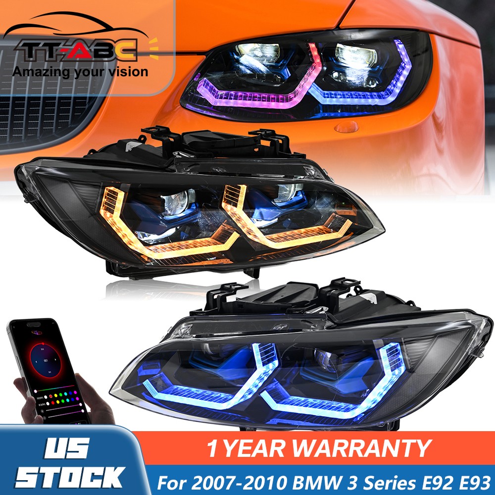 USED For 2007-2010 BMW 3 Series E92 E93 LED Headlight Assembly High Low Beam
