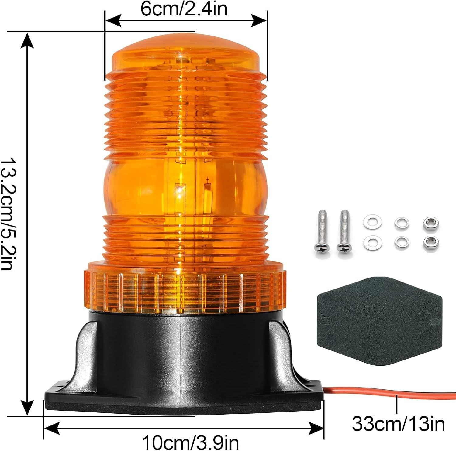 Amber 6W IP65 Strobe Beacon Pair LED-018 12-30V For Bus Truck Vehicle
