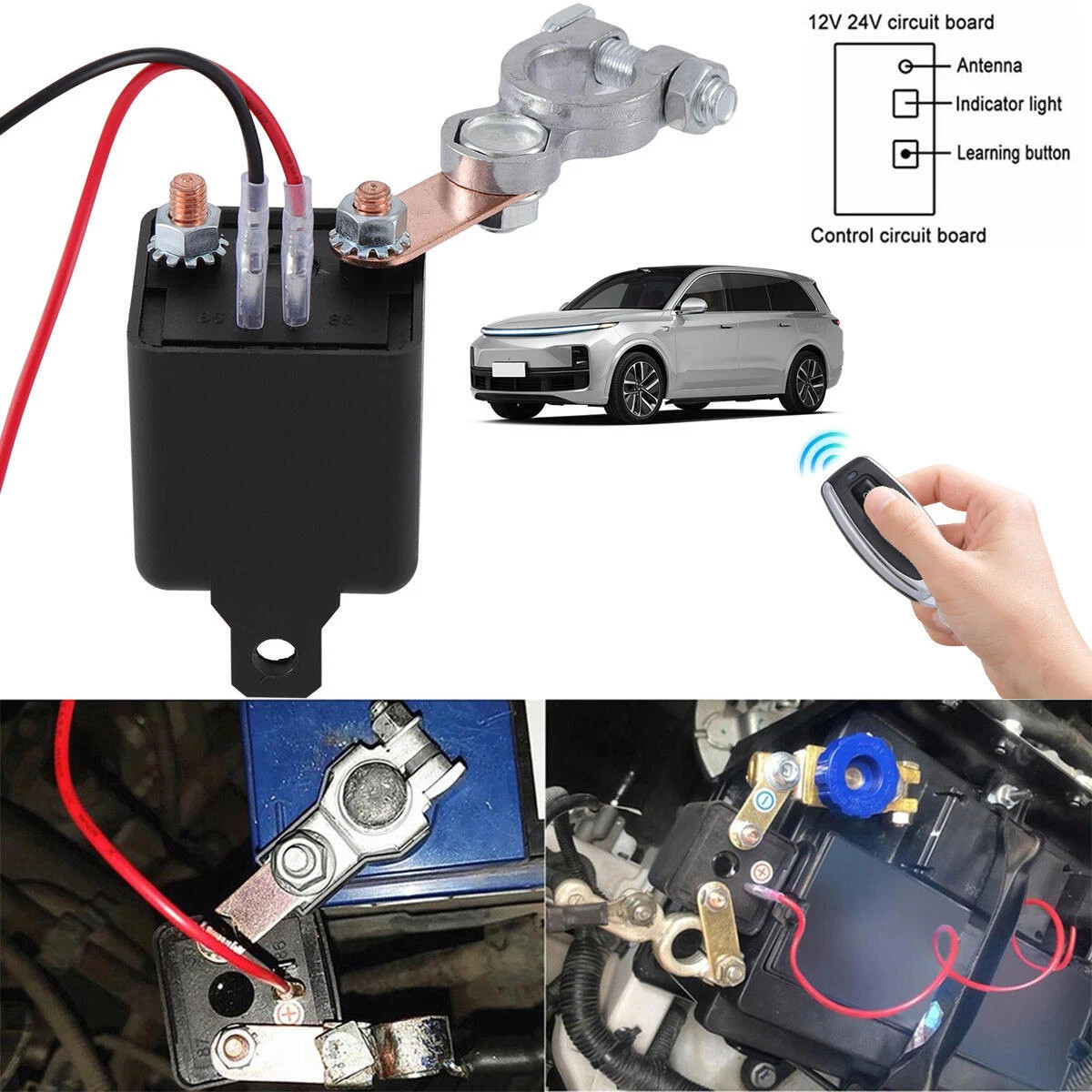 Remote Battery Disconnect Switch Upgraded Kill Switch for Car Truck DC12V 200A