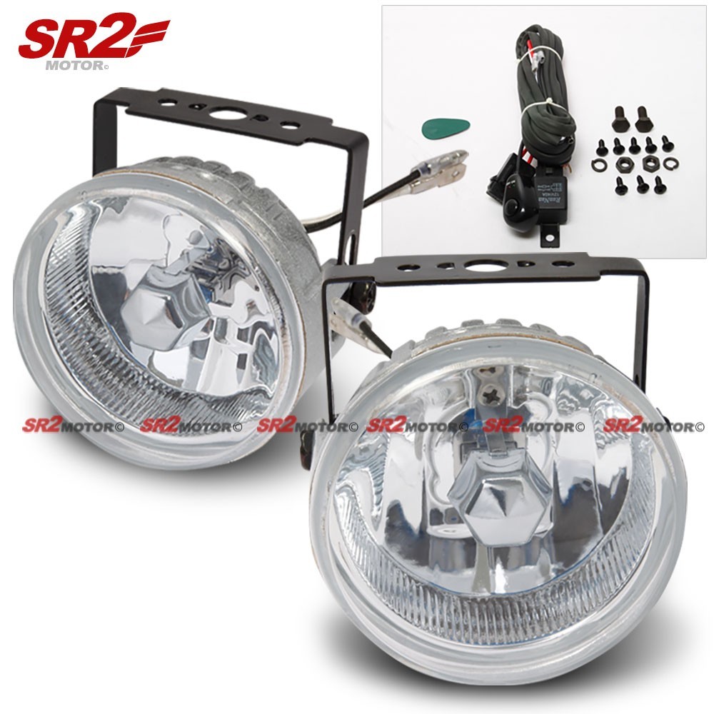 Universal 3.2″ Round Clear Glass Lens Bumper Driving Fog Lamp Lights Kit H3