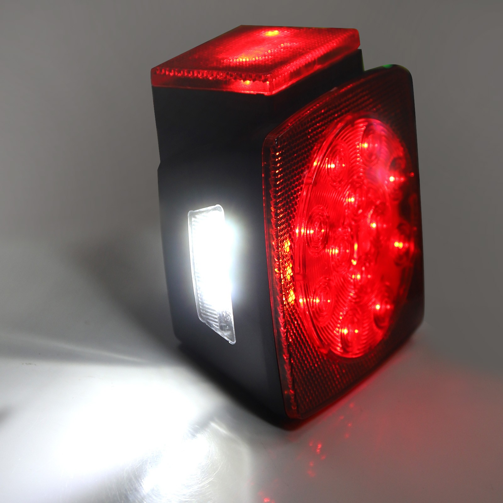 1Pair Square LED Trailer Lights Waterproof Submersible Lamp Kit for Boat Truck