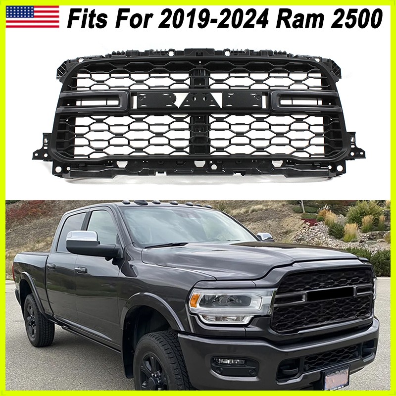 Granite Crystal Front Bumper Grille Grill For 2019-2024 Ram 2500 3500 Tradesman