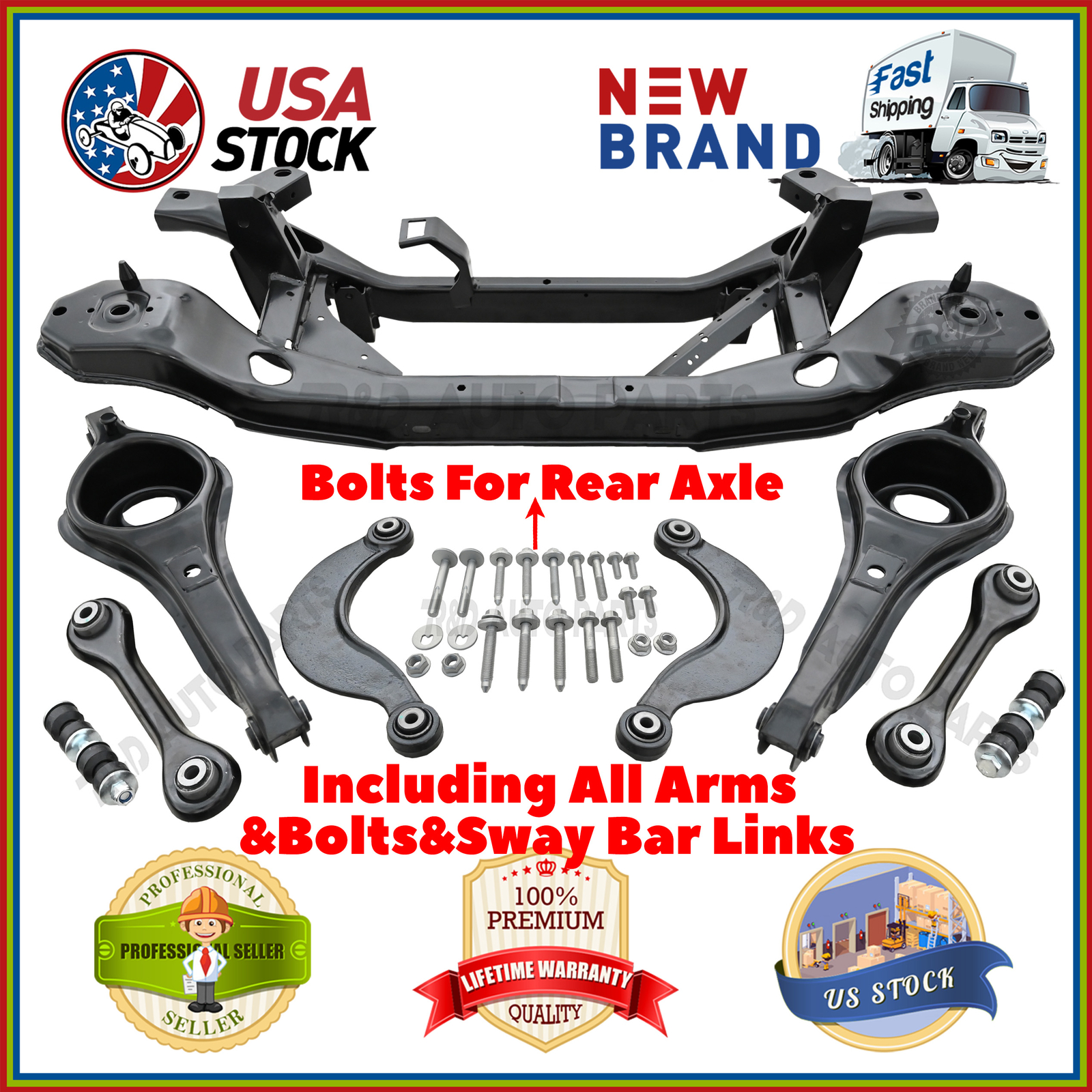 Brand New Rear Suspension Subframe Crossmember For Ford Focus 2000-2011 W/Arms