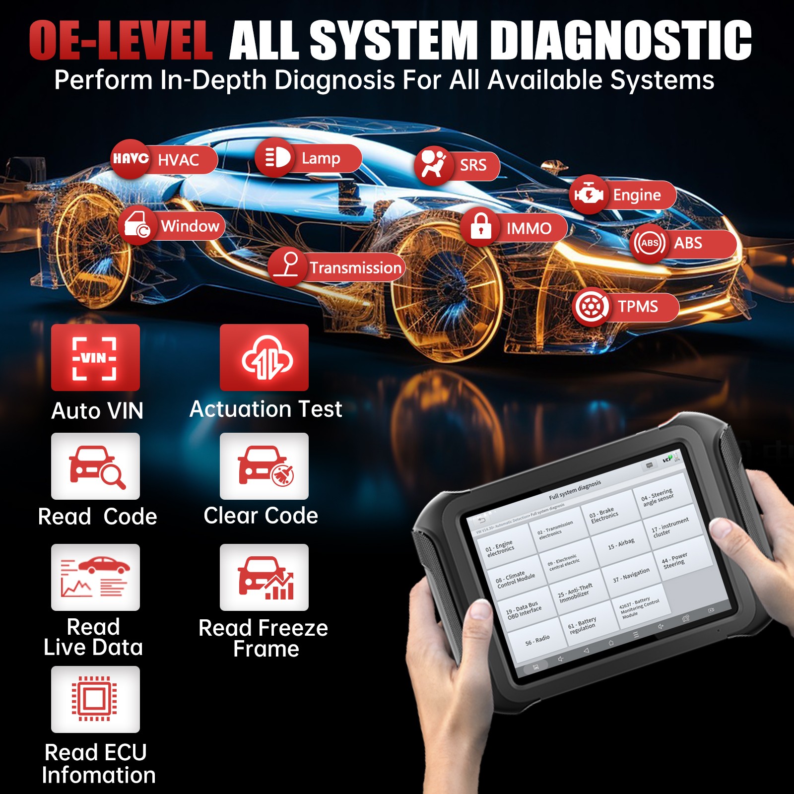 ✅XTOOL D9S PRO Auto Diagnostic Scanner Tool ECU Key Programming 45+ Services