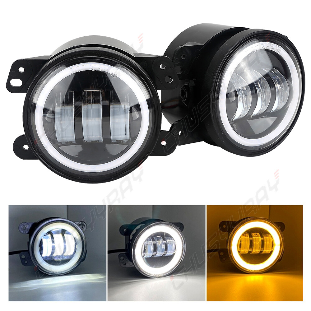 4inch Round LED Fog Lights Front Bumper For 1994-2001 Dodge RAM 1500 2500 3500