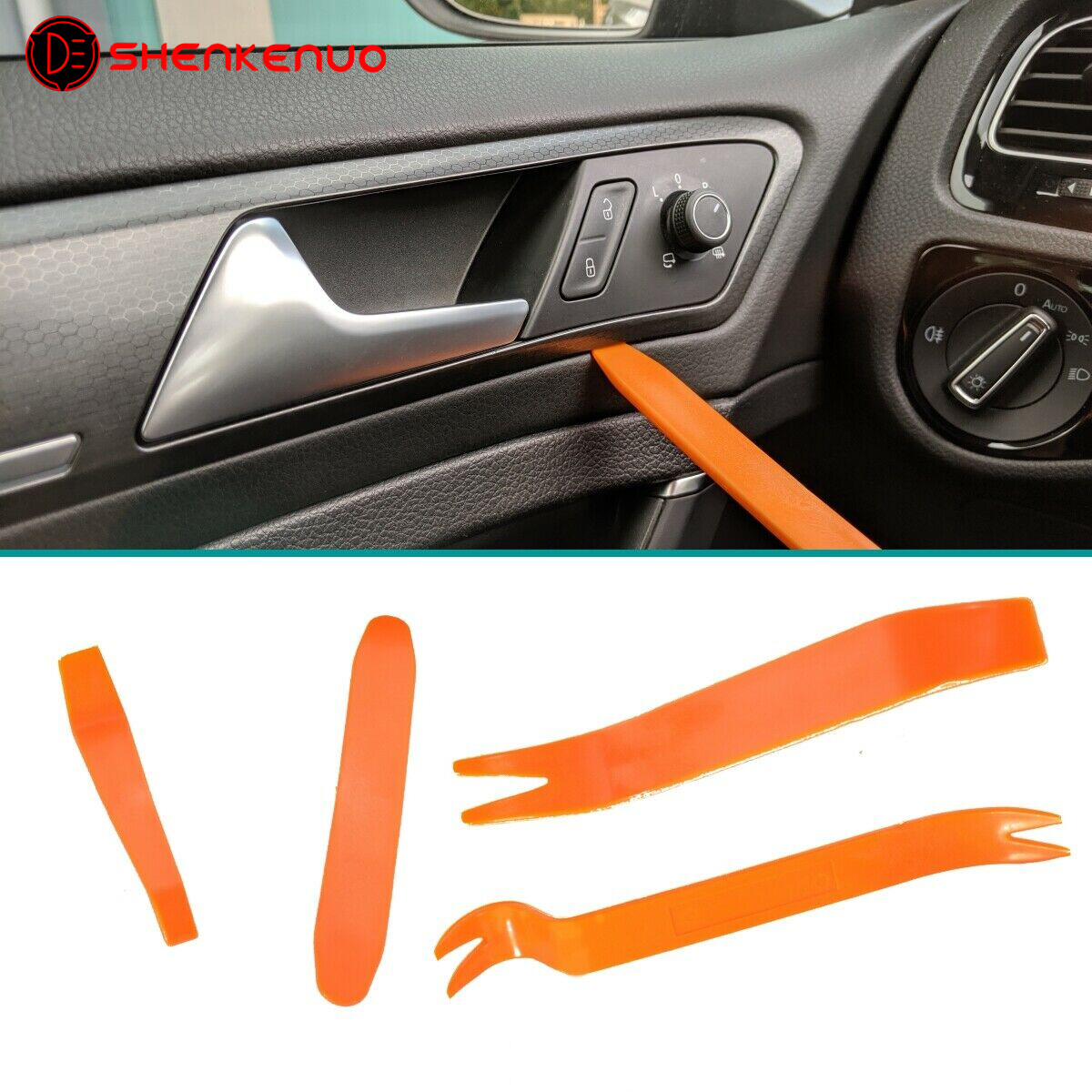 4 psc Pry Bar Set Automotive Dash Panel Plastic Trim Tool Molding Remover