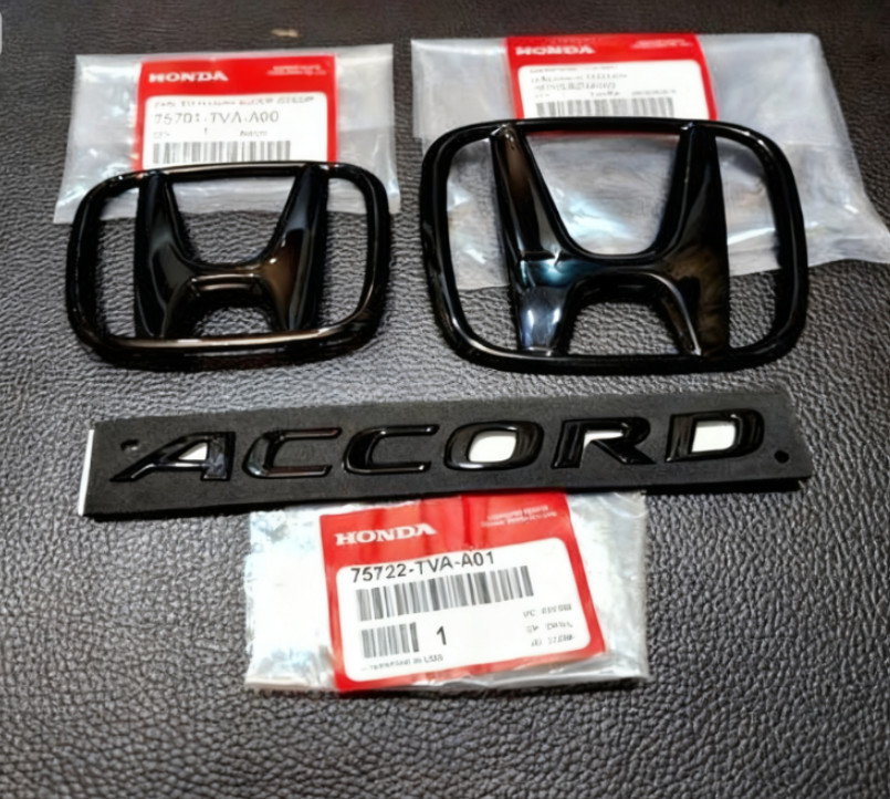 Black Front Grill Trunk Emblem For Honda Accord EX SE Sedan 4Dr 2018-2022 Badge