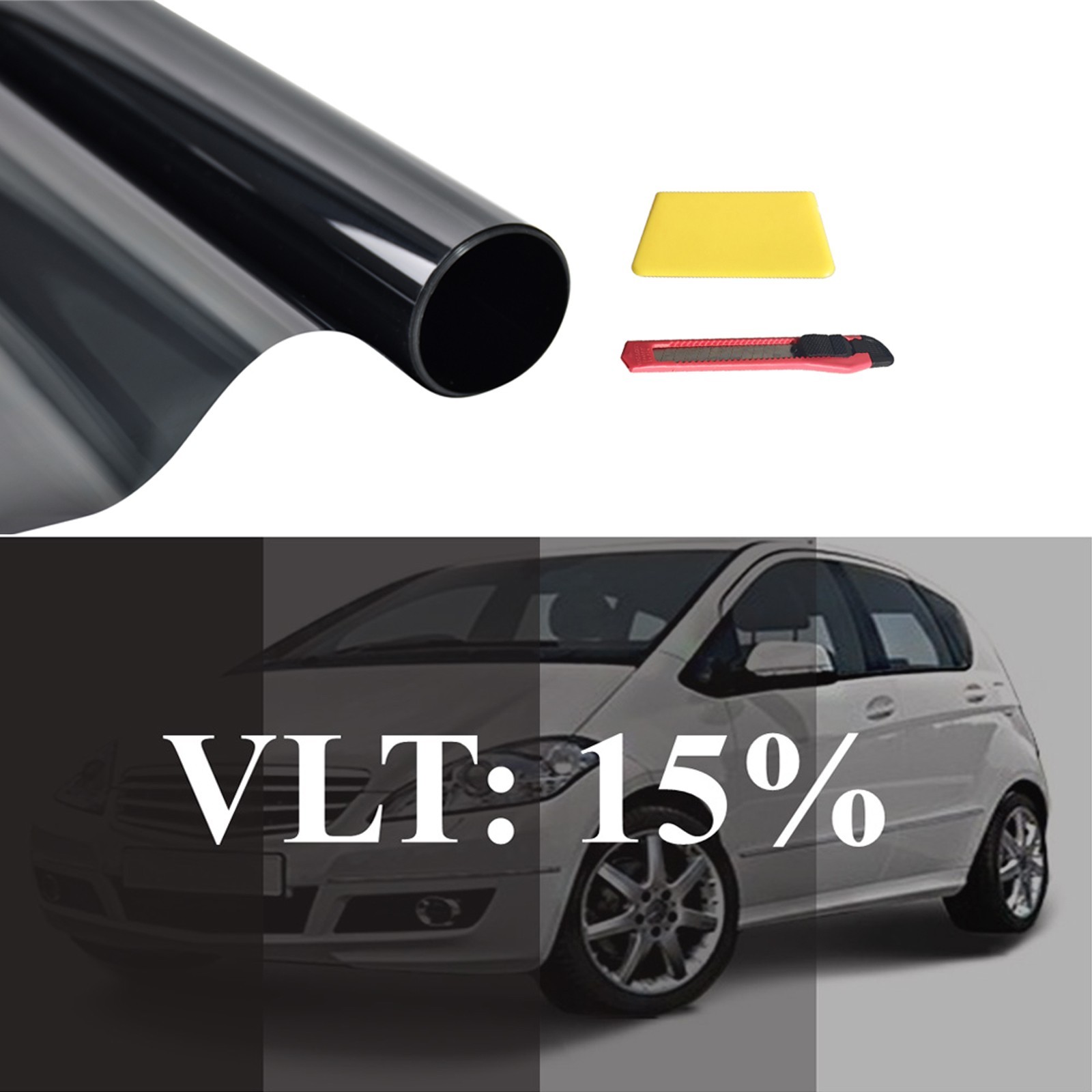2Ply Uncut Roll Window Tint Film 15% VLT 20″ x 100′ Ft Car Truck UV Protection