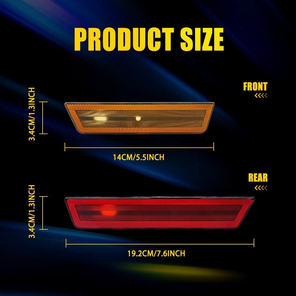 Front&Rear Lens Side Marker Lights Covers Kit For 2008-2014 Dodge Challenger
