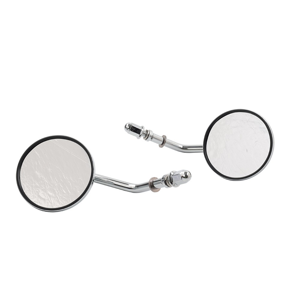 Motorcycle Round Retro Rearview Side Mirrors Chrome For Harley Davidson 8mm