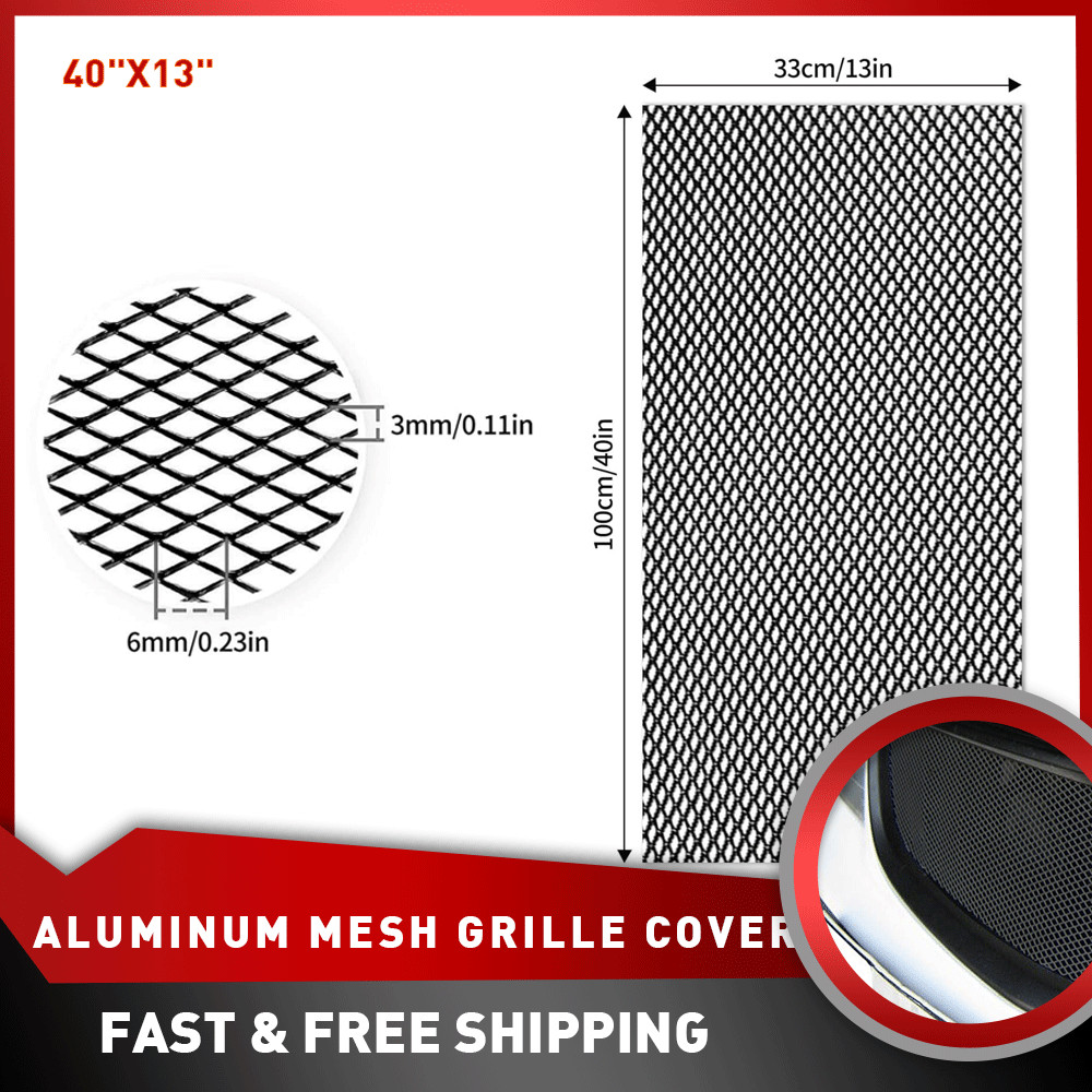 40*13″ Car Grille Mesh Net Sheet Aluminum Rhombic Auto Mesh Grill 0.11″X0.23″