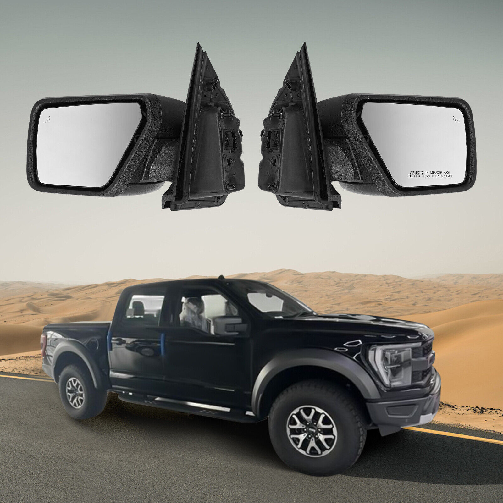 For 2021-2023 Ford F150 Mirrors Power Heated w/BSM Blind Spot Manual Fold LH&RH