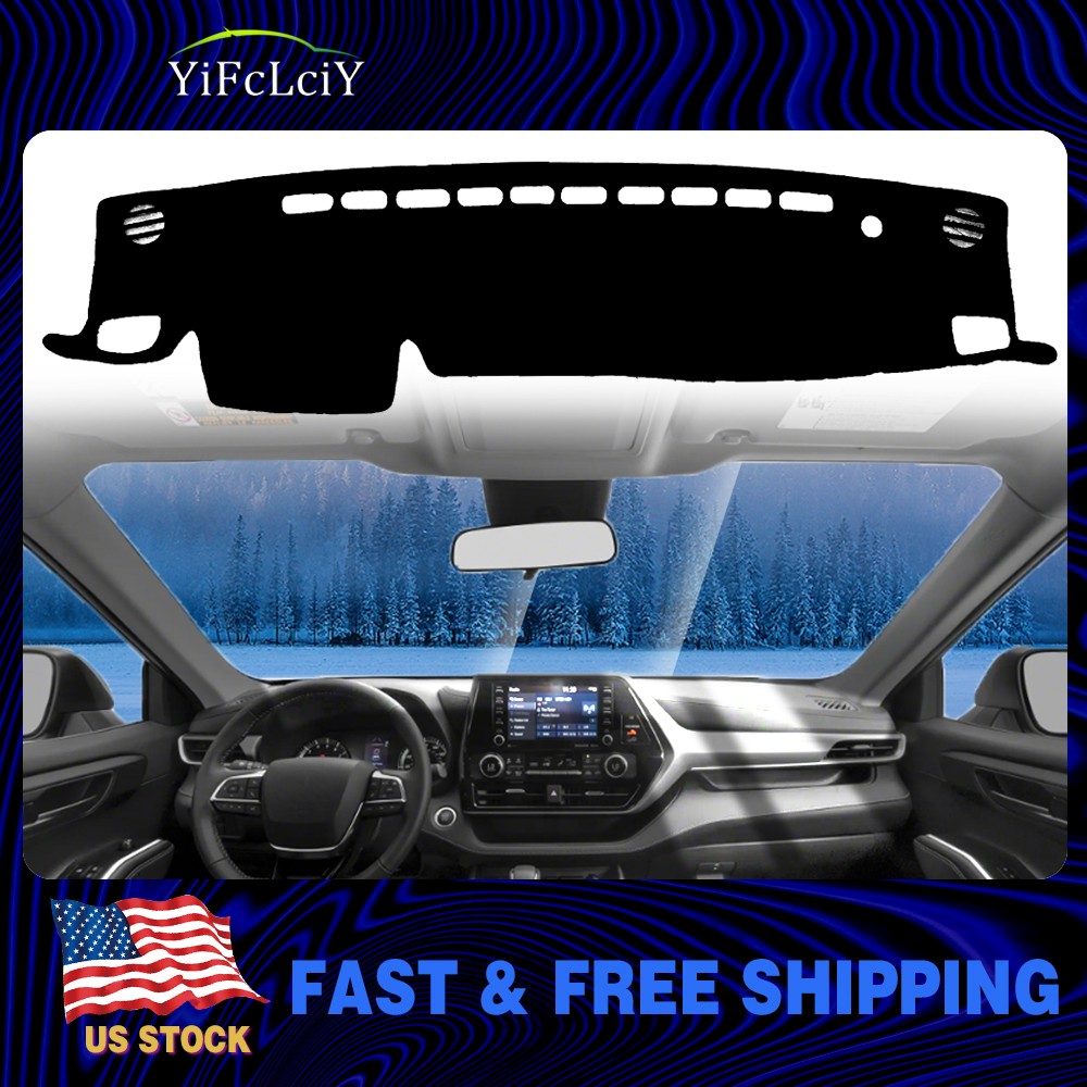 Dash Cover Mat For Toyota Highlander 2020-2025 Dashboard Interior Pad Black