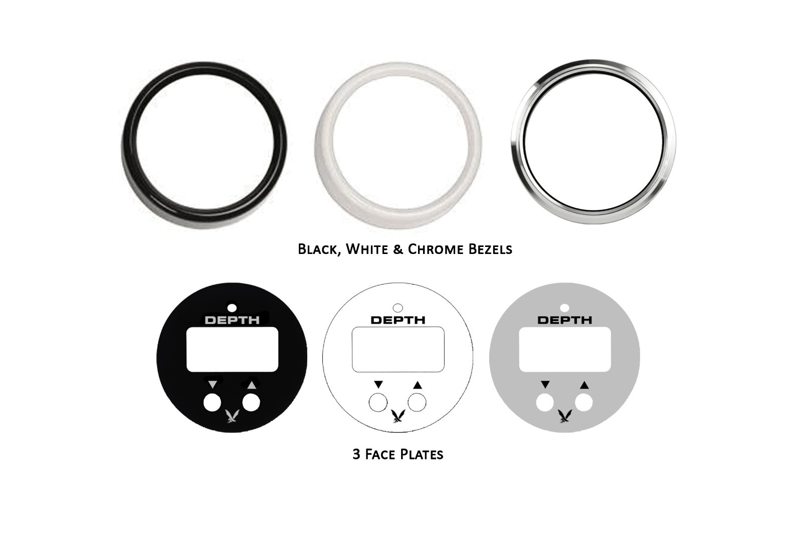 Hawkeye DepthTrax Prism Depth Gauge, Transom Mount Transducer, White Black Silve
