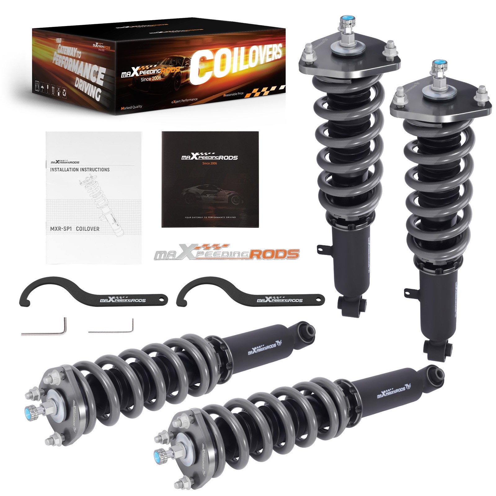 MaXpeedingrods T7 Coilovers Lowering Coils for Lexus GS300 1998-2005 GS400 GS430