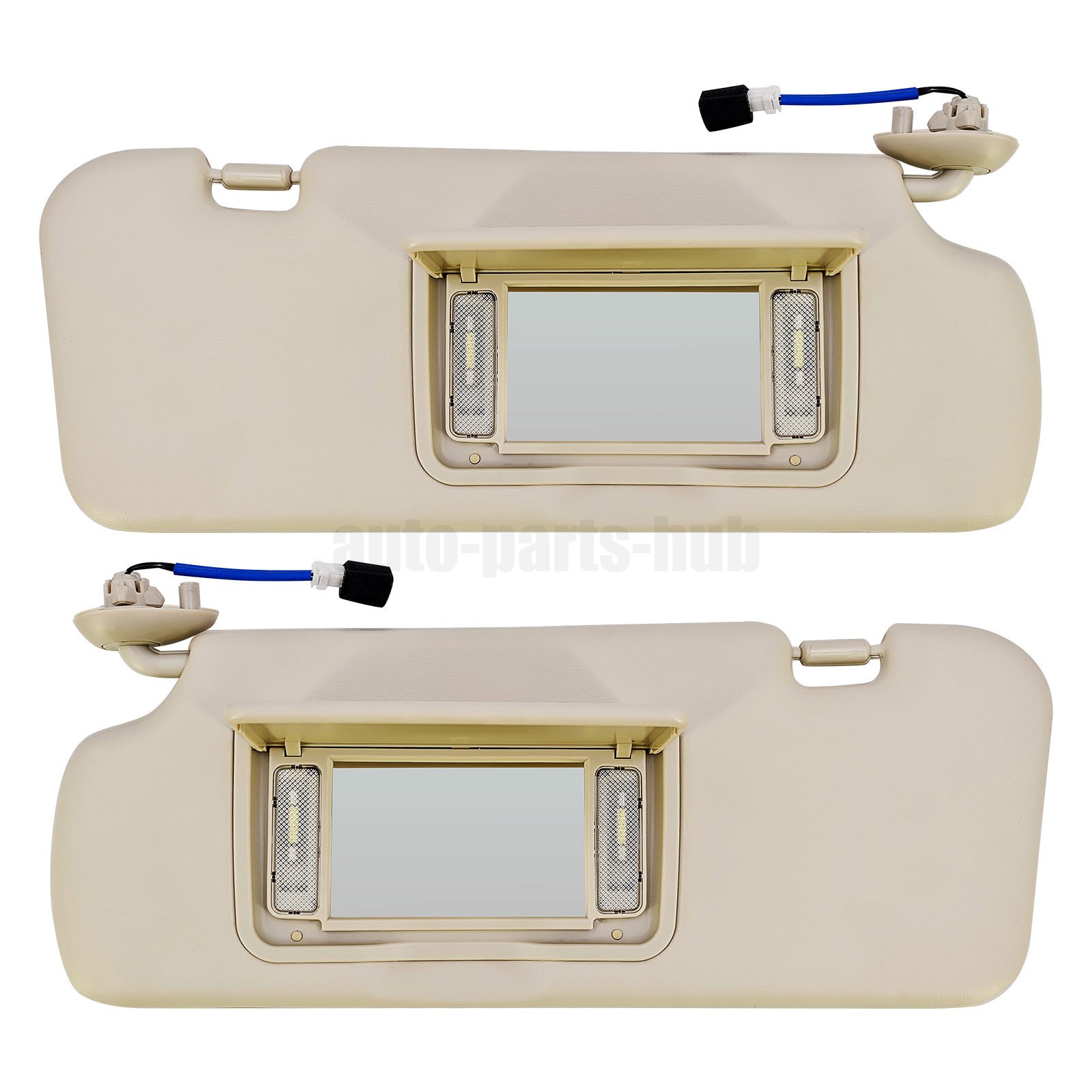 1 PAIR Left & Right Beige Sun Visor For Honda CR-V 2012-2016 W/ Light & Mirror