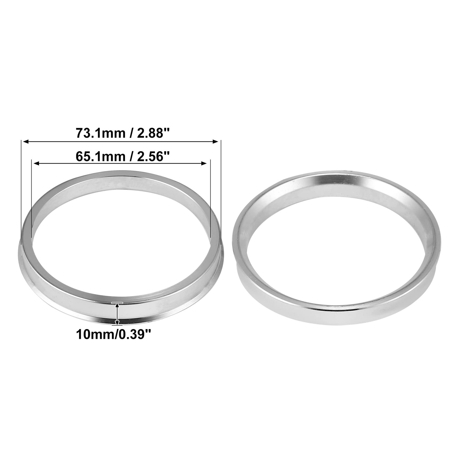 4 PCS Aluminum Alloy Hub Centric Rings 73.1mm OD To 65.1mm ID Wheel Spacer