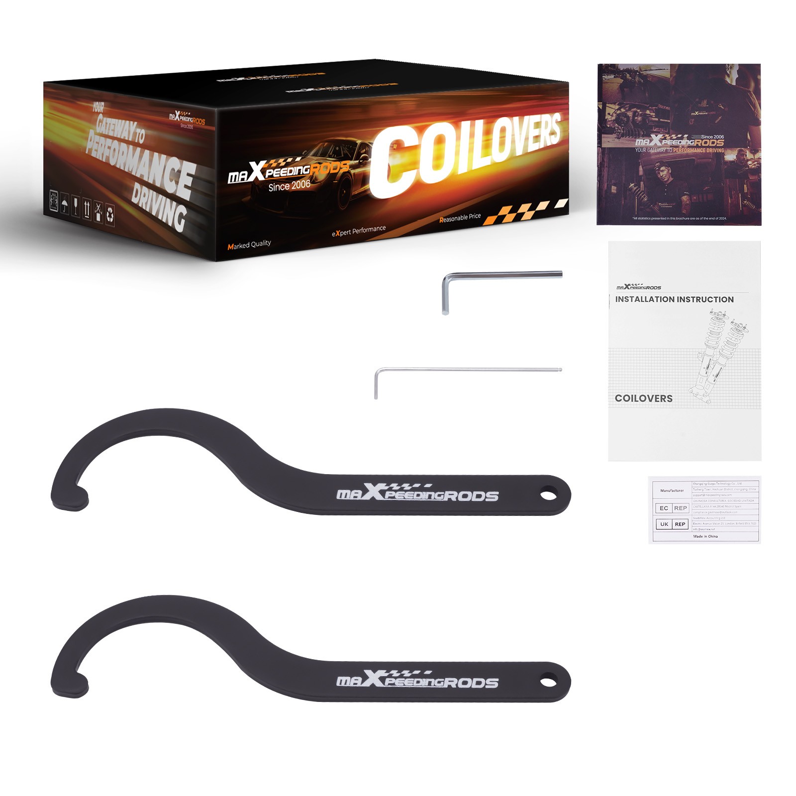 MaXpeedingrods Coilover Shock Struts Kit For Jaguar XJ8 / XJR X350 X358 03-09