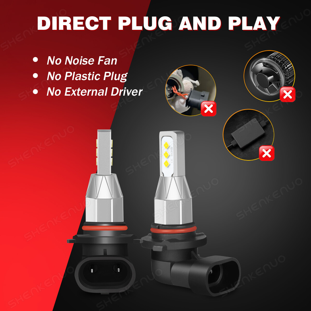For GMC Sierra 1500 2500 3500 1999-2006 4X 6000K LED Headlights Bulbs Hi/Lo Beam