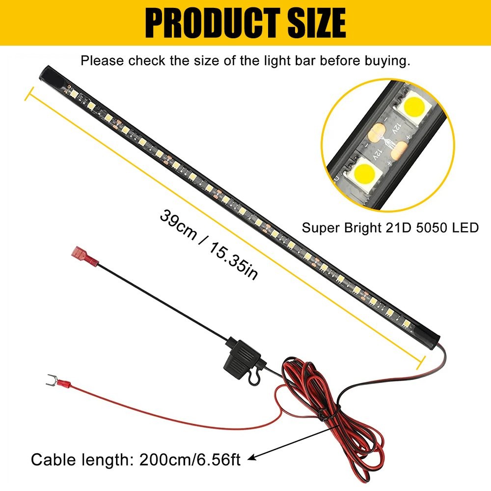 Universal Under Hood LED Bright Light Strip Kit Automatic on/off IP67 6000K 12v