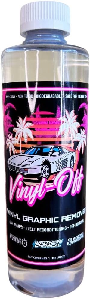 Brothers Vinyl-Off Graphic Decal Remover 16oz Softens Safe on Paint/Glass/Signs