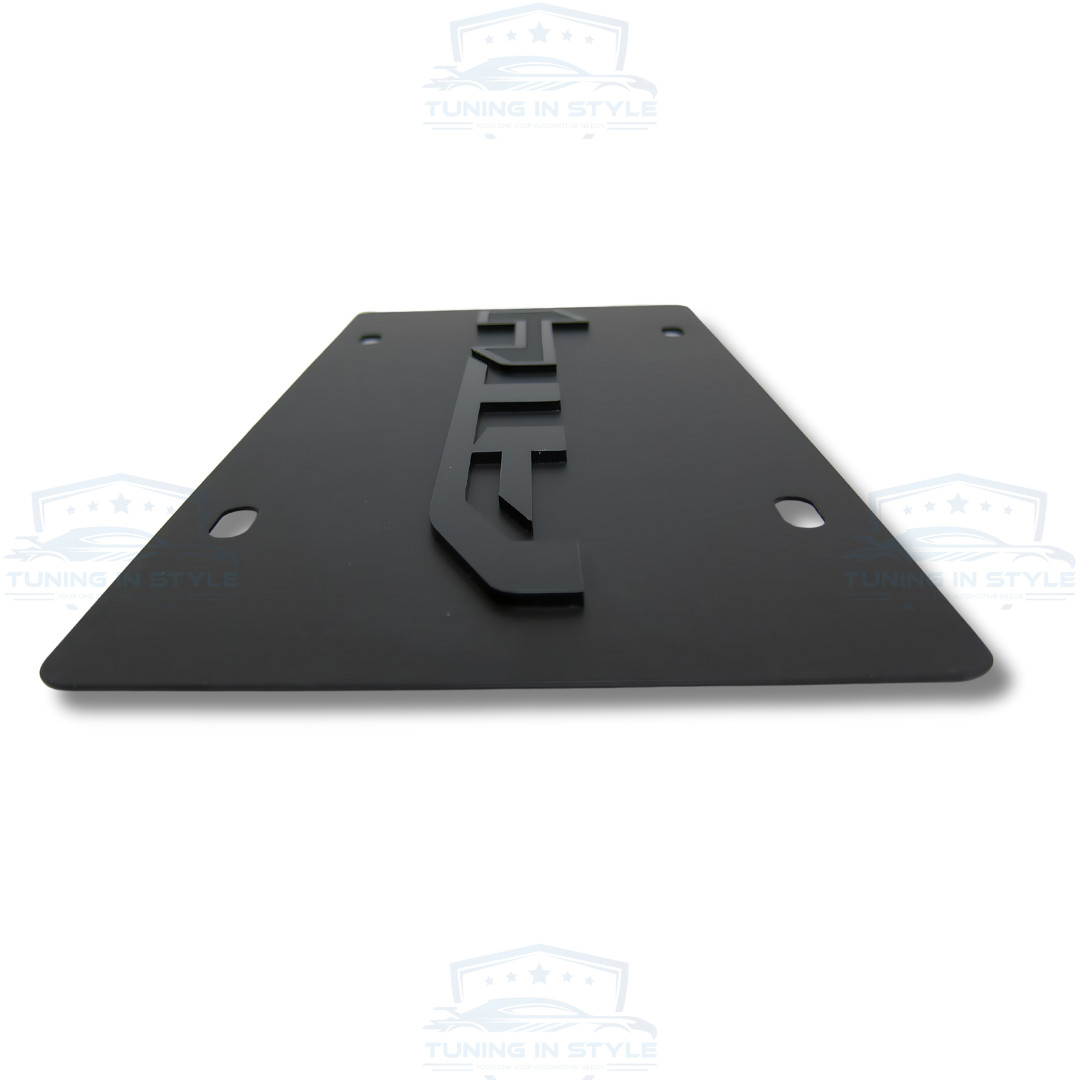 GMC AT4 3D Logo Stealth Matte Black Carbon License Plate Official Licensed