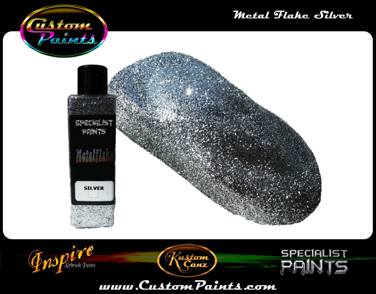 Metal Flake – SILVER – Premium Quality, Auto Grade, Custom Paint, Plasti Dip
