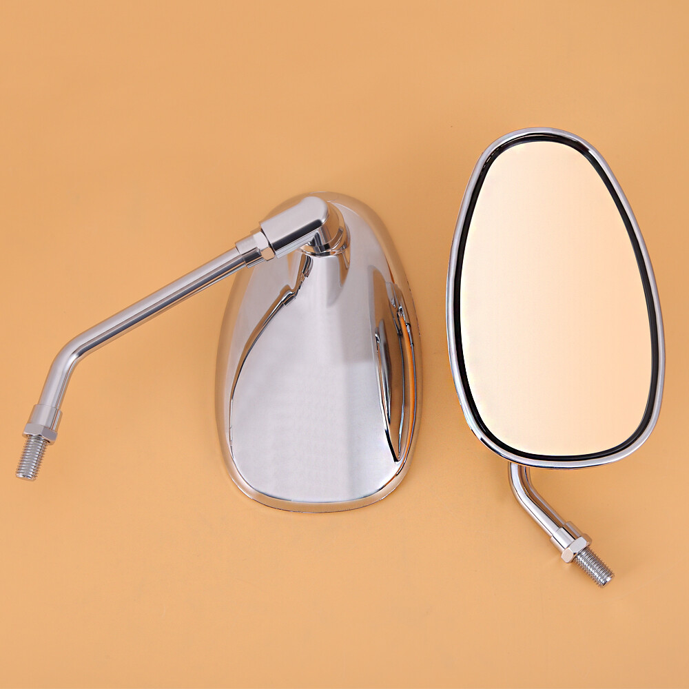 Chrome Motorcycle Oval Mirrors For Honda Shadow Spirit 750 1100 VTX1300 VTX1800