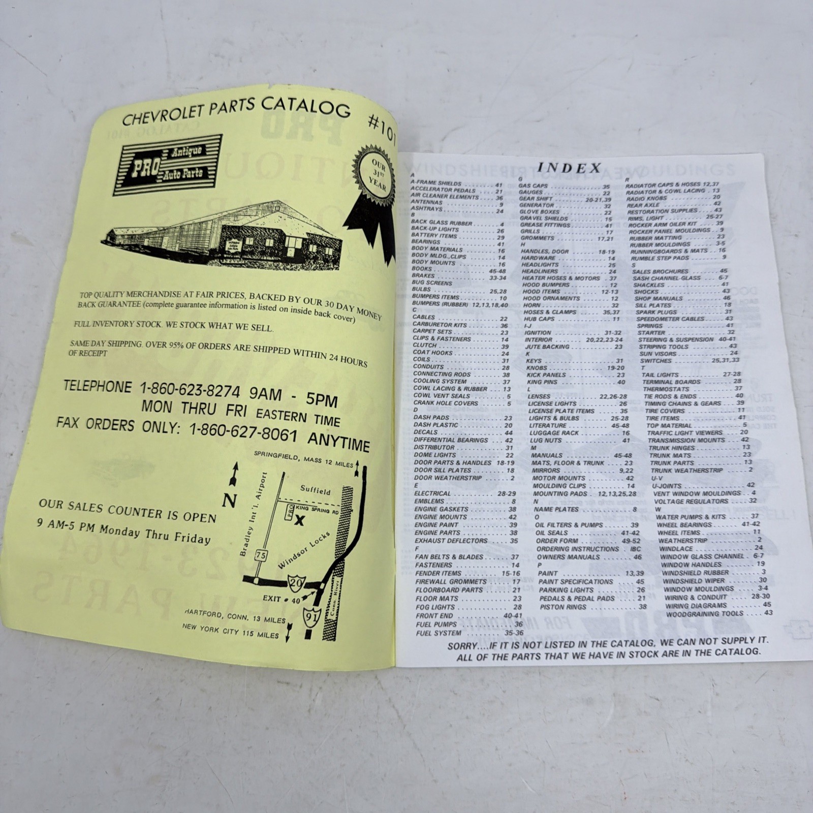 PRO ANTIQUE AUTO PARTS ‘CHEVROLET’ 1923-1964 NEW PARTS CATALOGS #105 & #101