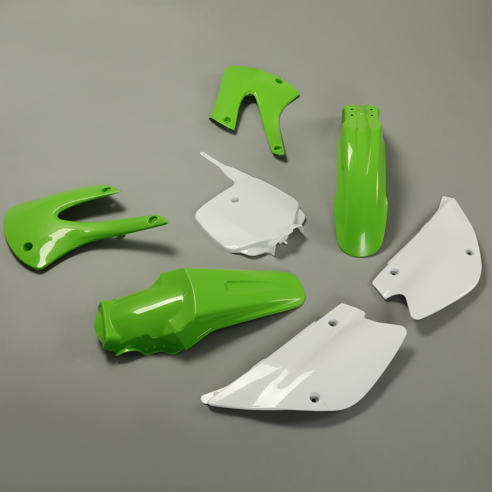 Restyled Plastic Body Kit For Kawasaki KX85 KX100 2001-2013 Green & White Colors