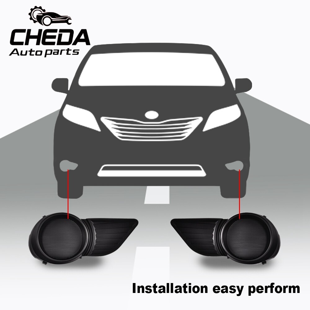 1Pair Fog Light Covers Driver & Passenger Side Fit For 2011-17 Toyota Sienna