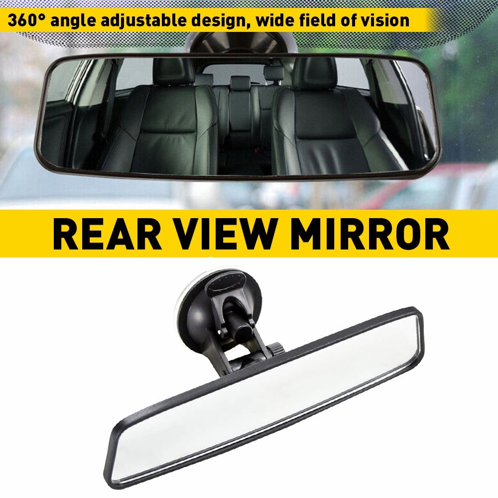 1X Universal Car Inside Rearview Rear View Mirror Wide-angle w/Suction Cup Truck