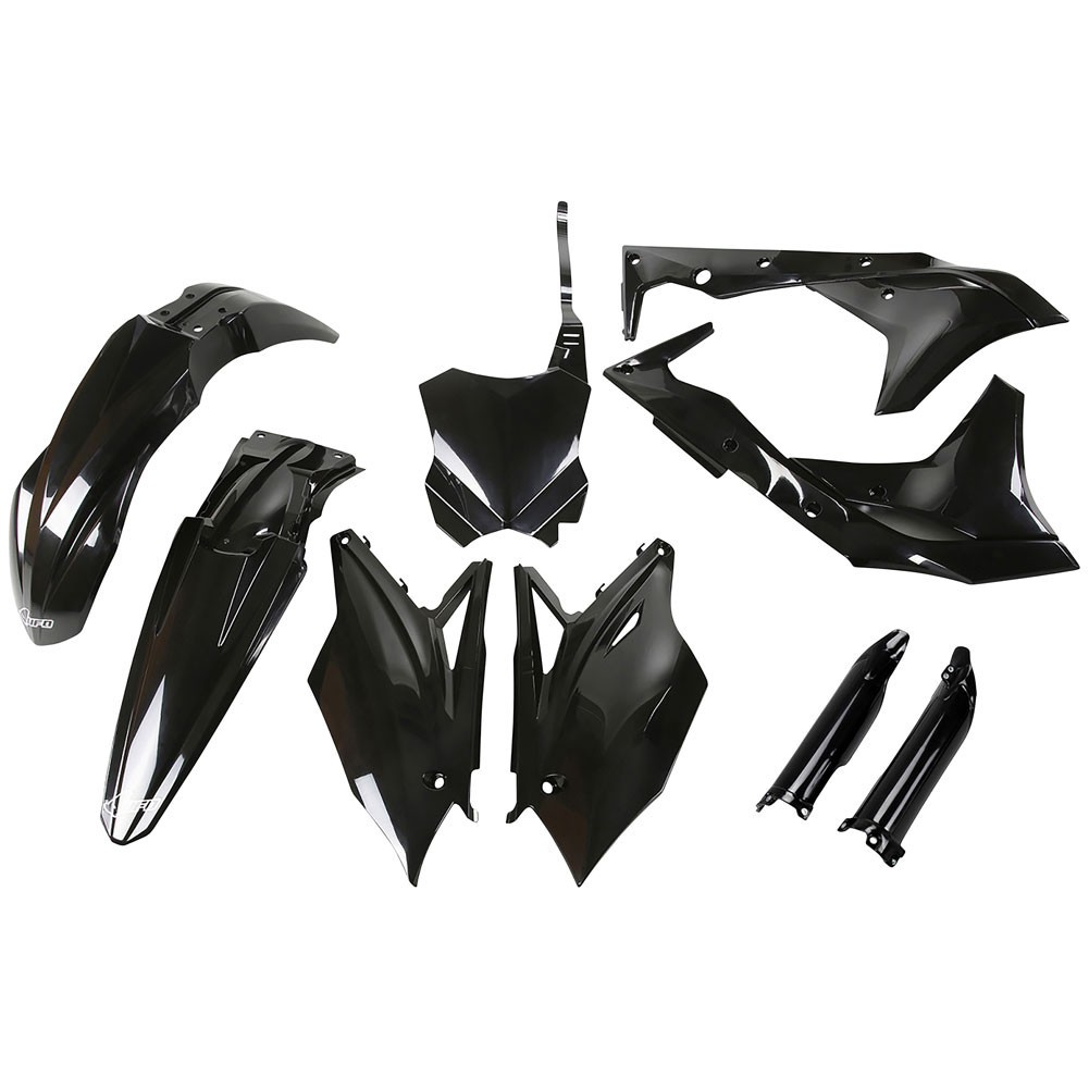UFO Plastic Kit Set Full Complete Black Kawasaki KX250F 2017 OPEN BOX!