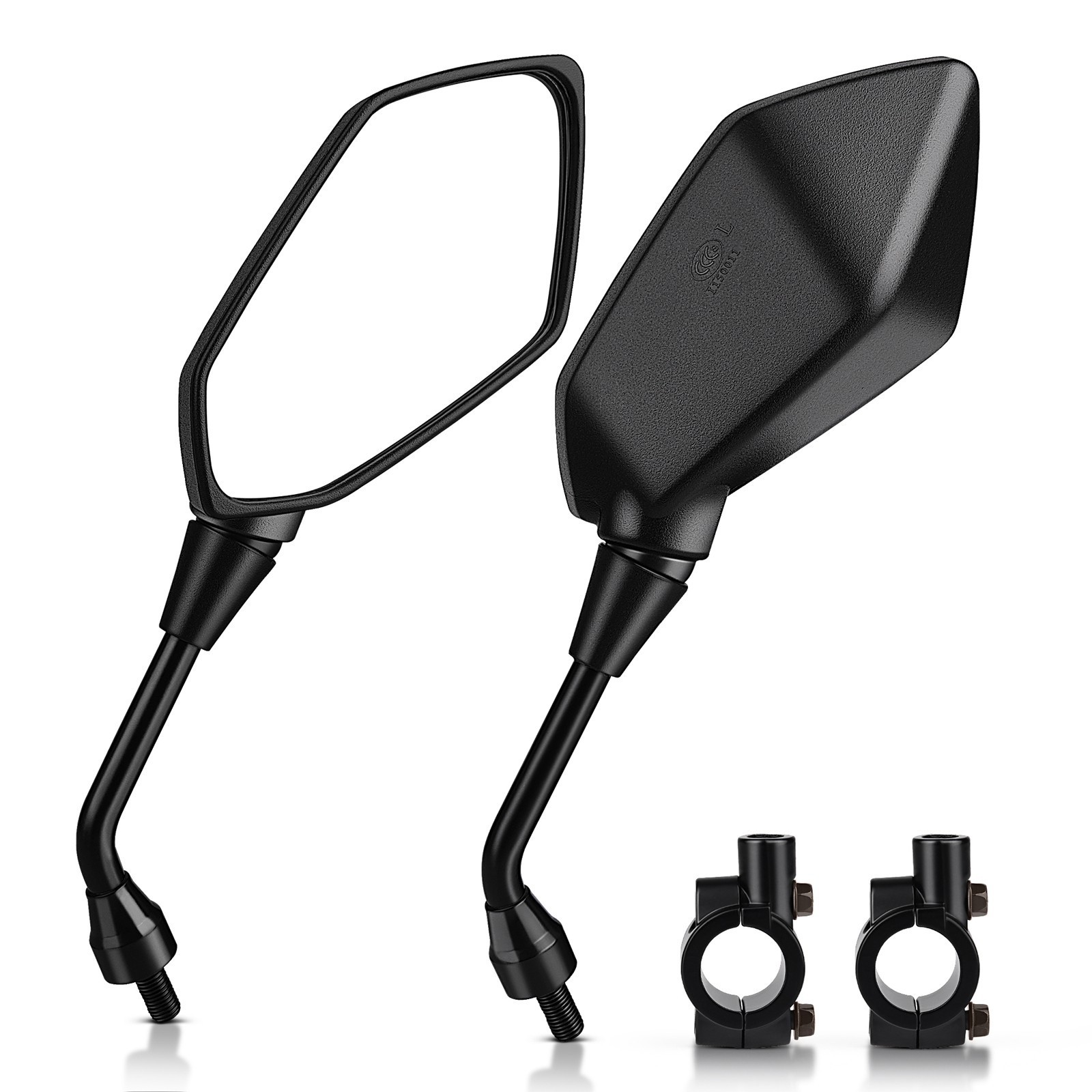 Pair 7/8″ 22mm Handlebar End Rearview Side Rear View Mirror Universal Motorcycle