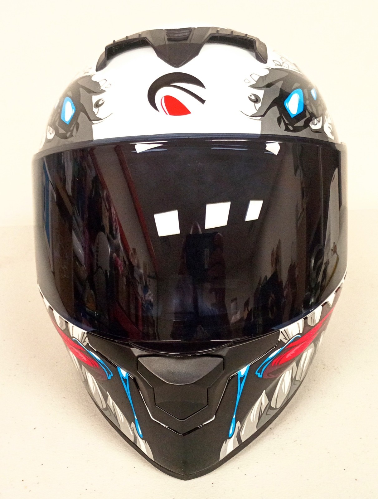 MotuoMr Unisex Adult Motorcycle Helmet DOT Approved Motorbike Black Mirror Sz L