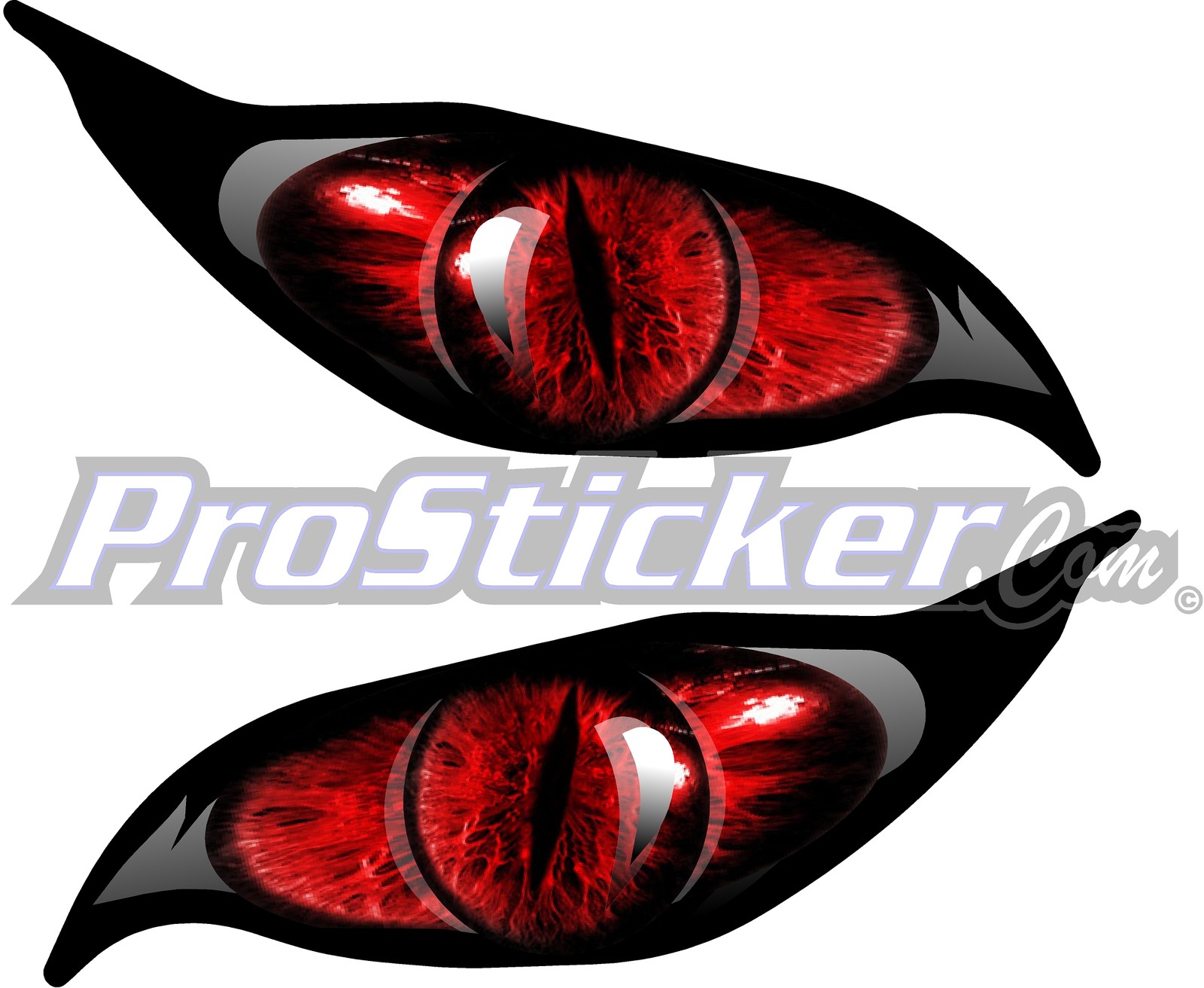 Prosticker 1 Set Red Evil Eye Monster Zombie Decal Sticker Each Eye 3″ x 7″