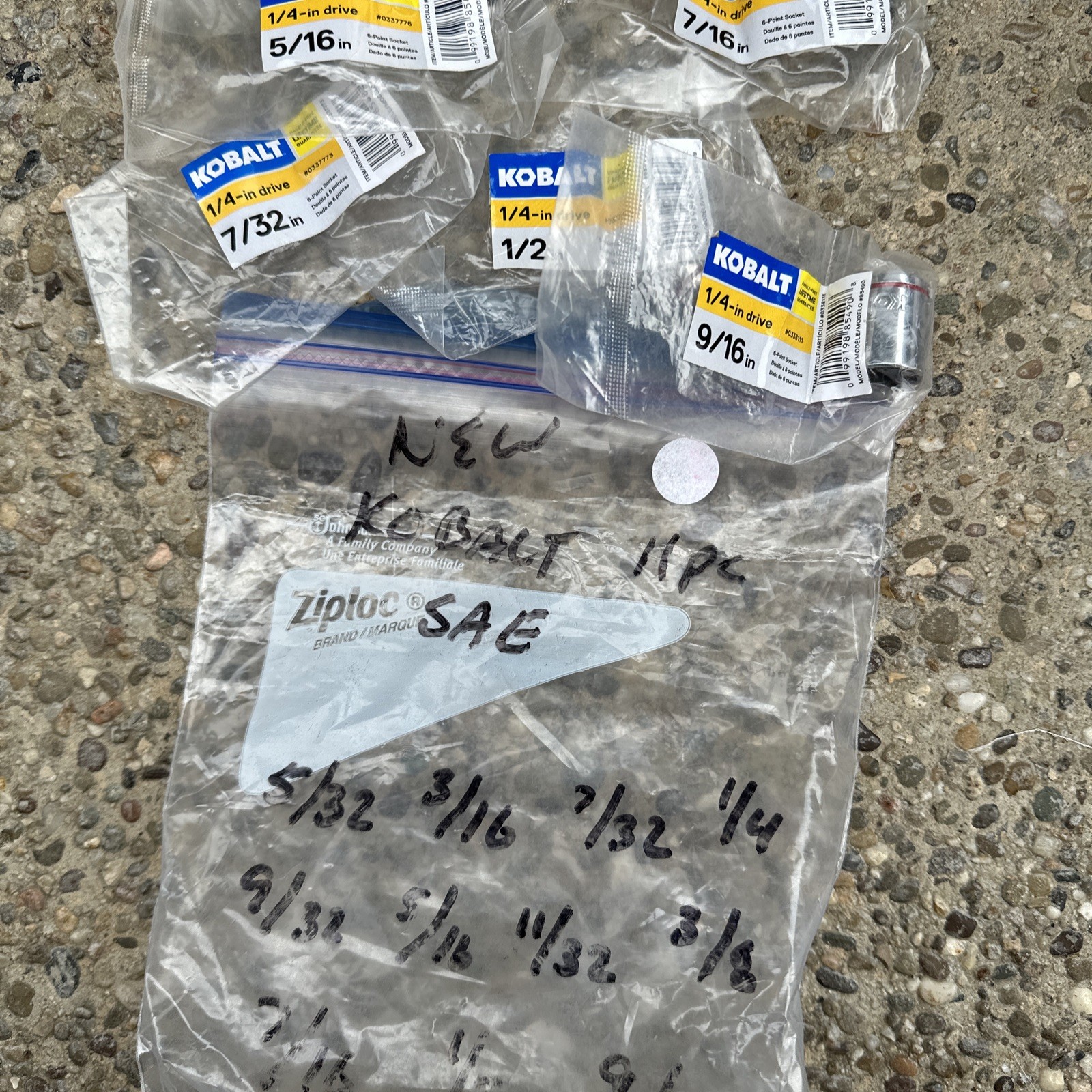 Kobalt 11-Piece SAE Shallow Socket Set 1/2″ Drive Bags. Sealed GG1