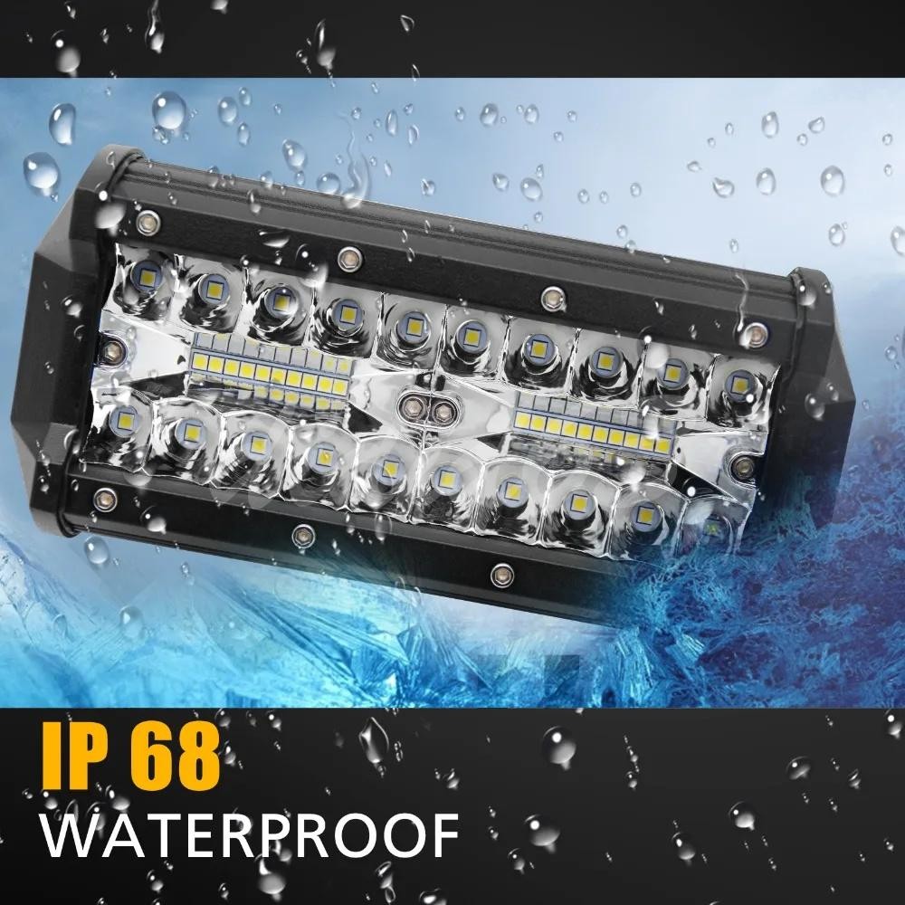2pcs 7″inch LED Work Light Bar Flood Spot Offroad Fog Lamp For 4WD ATV SUV Truck