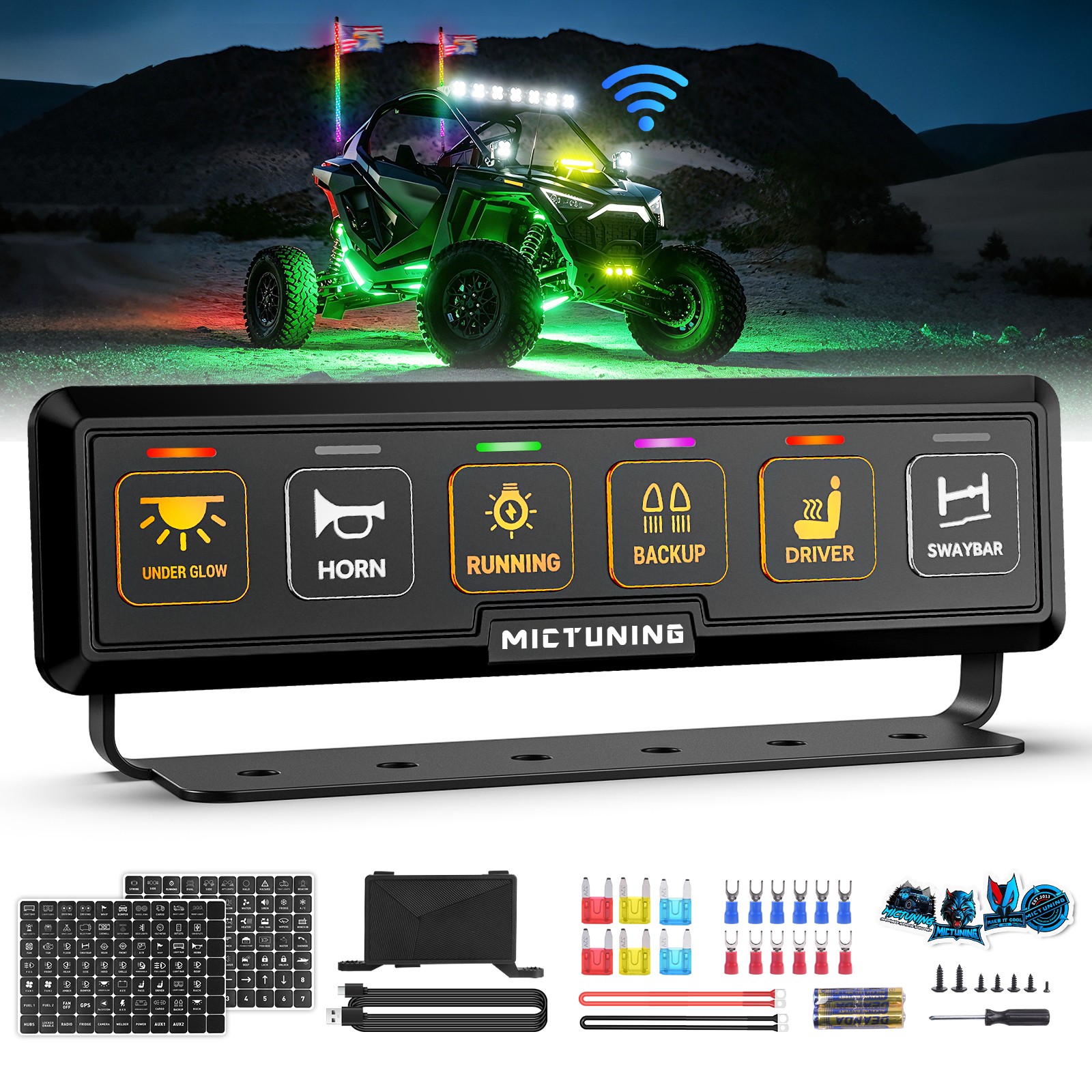 6 Gang Wireless Switch Panel LED Relay System Circuit Control Box Marine 12v-24v