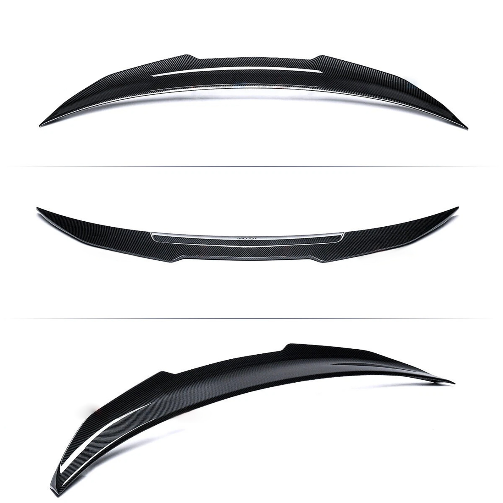 Rear Bumper Diffuser & Spoiler Wing Carbon Fiber Look Fit 2014-2017 Infiniti Q50