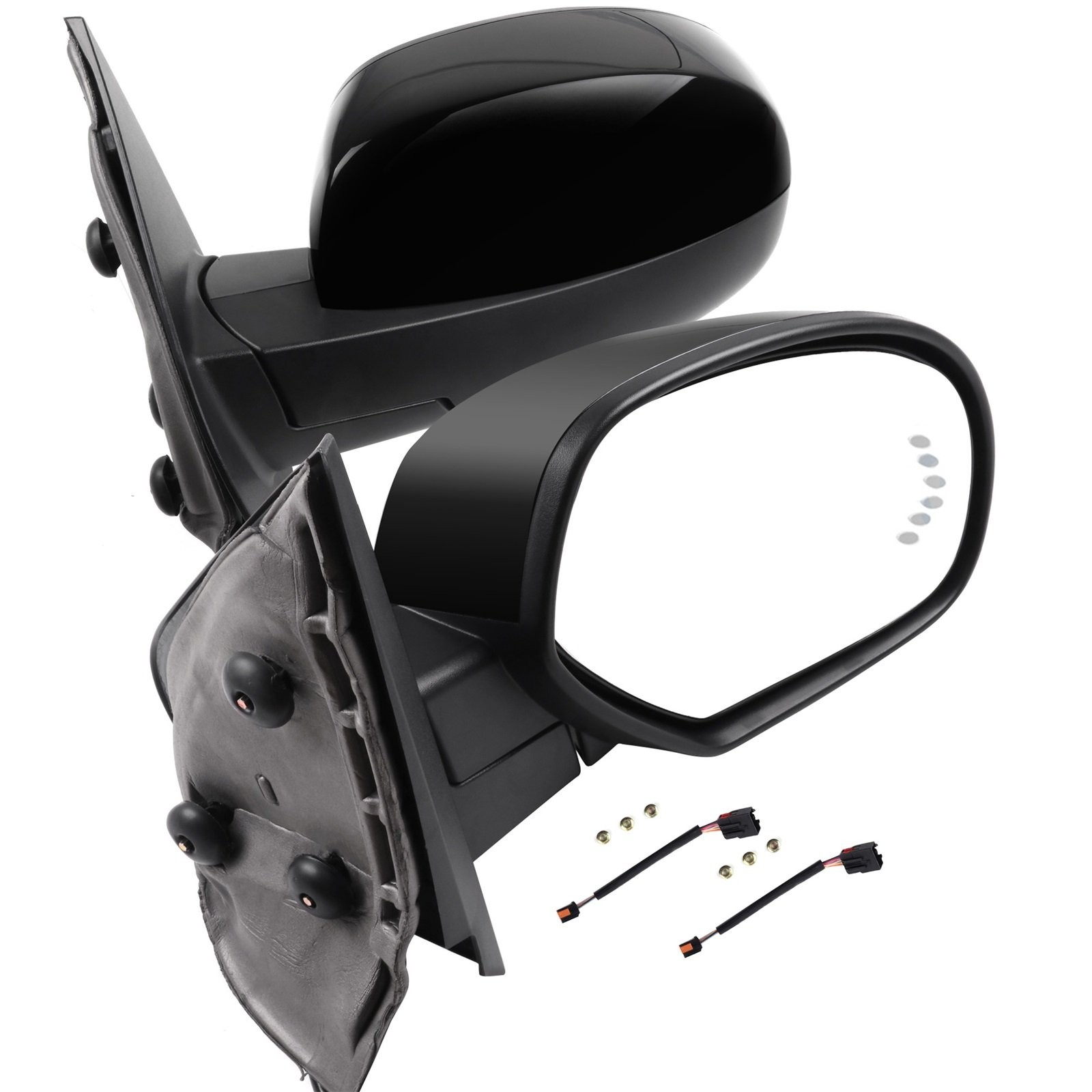 Pair Manual Fold Power Puddle Signals Towing Mirrors for 2007-2014 GMC Chevrolet