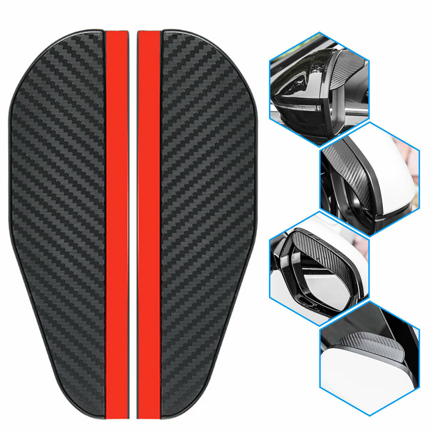 Car Rear View Side Mirror Rain Board Eyebrow Guard Set Sun Visor Accessories