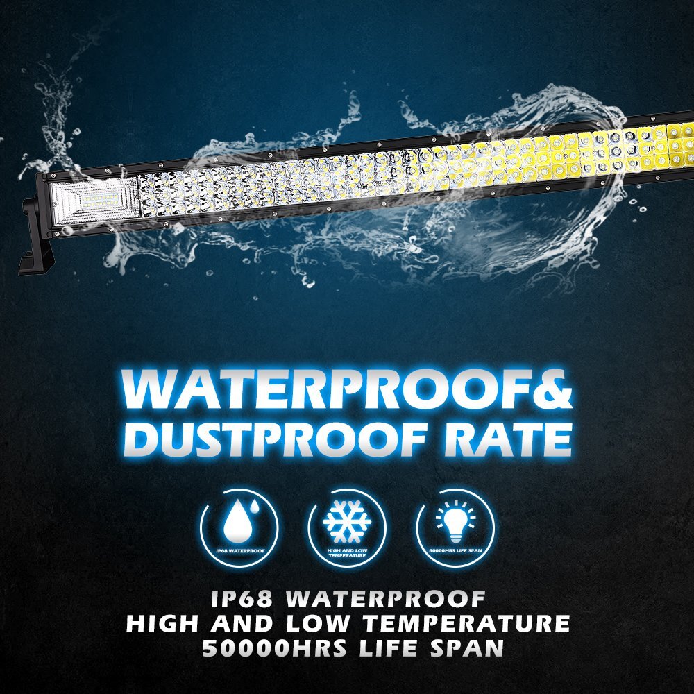 52inch 3500W Tri Row LED Work Light Bar Off Road Spot Flood Combo Driving SUV 50