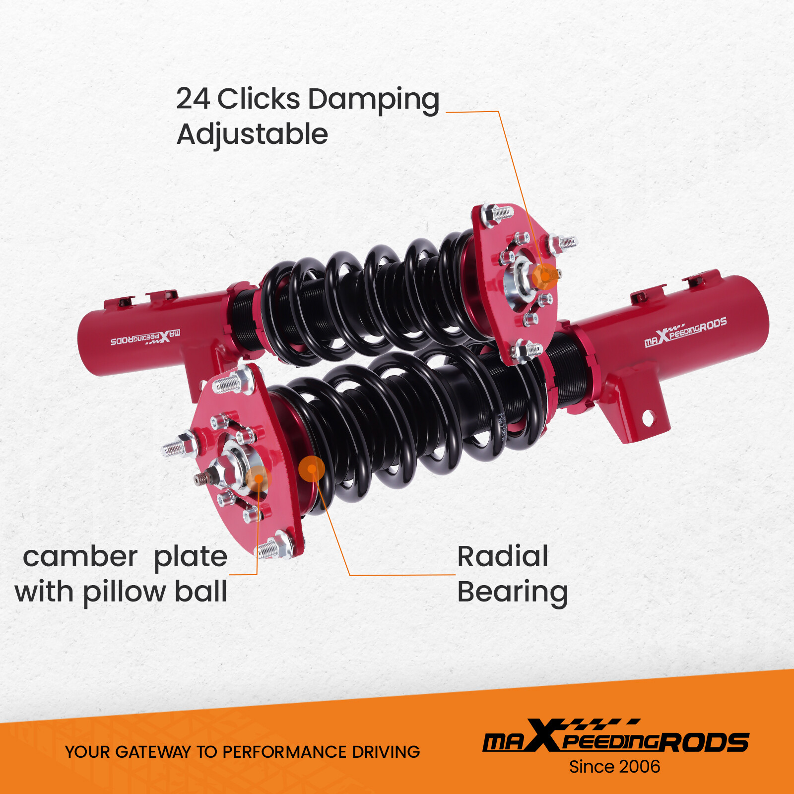 Maxpeedingrods Coilover Suspension For Hyundai Veloster 13-15 1.6L Adj. Height