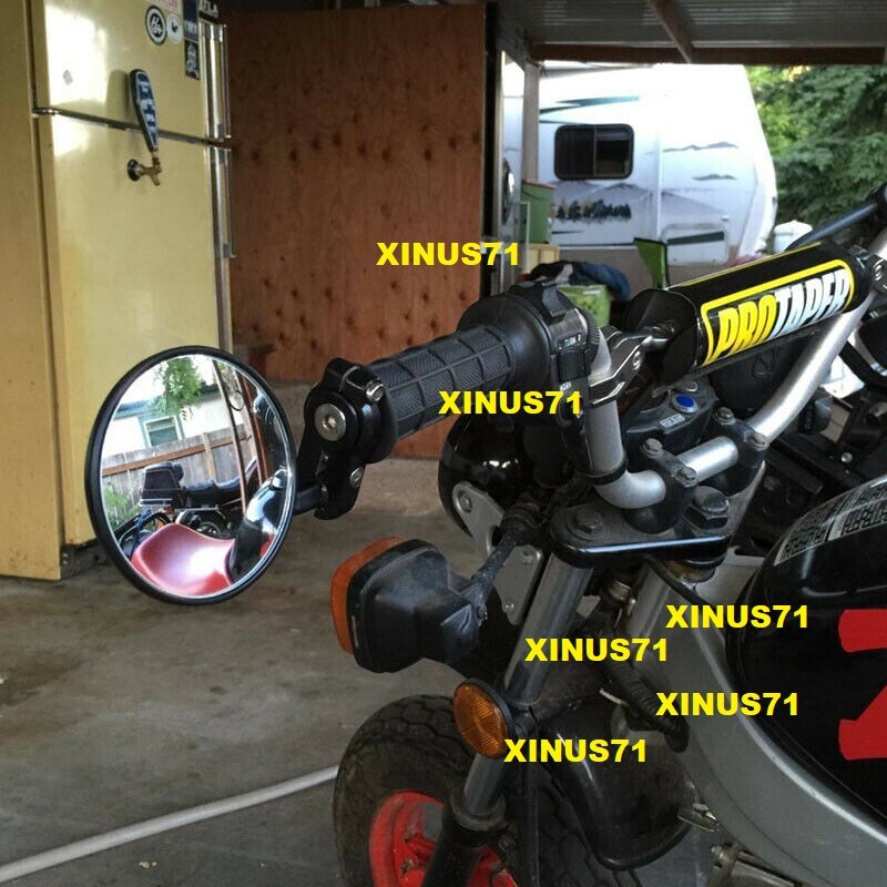 Black CNC Round Rearview Mirrors Set Custom 7/8″ Handle Bar End Motorcycle USA