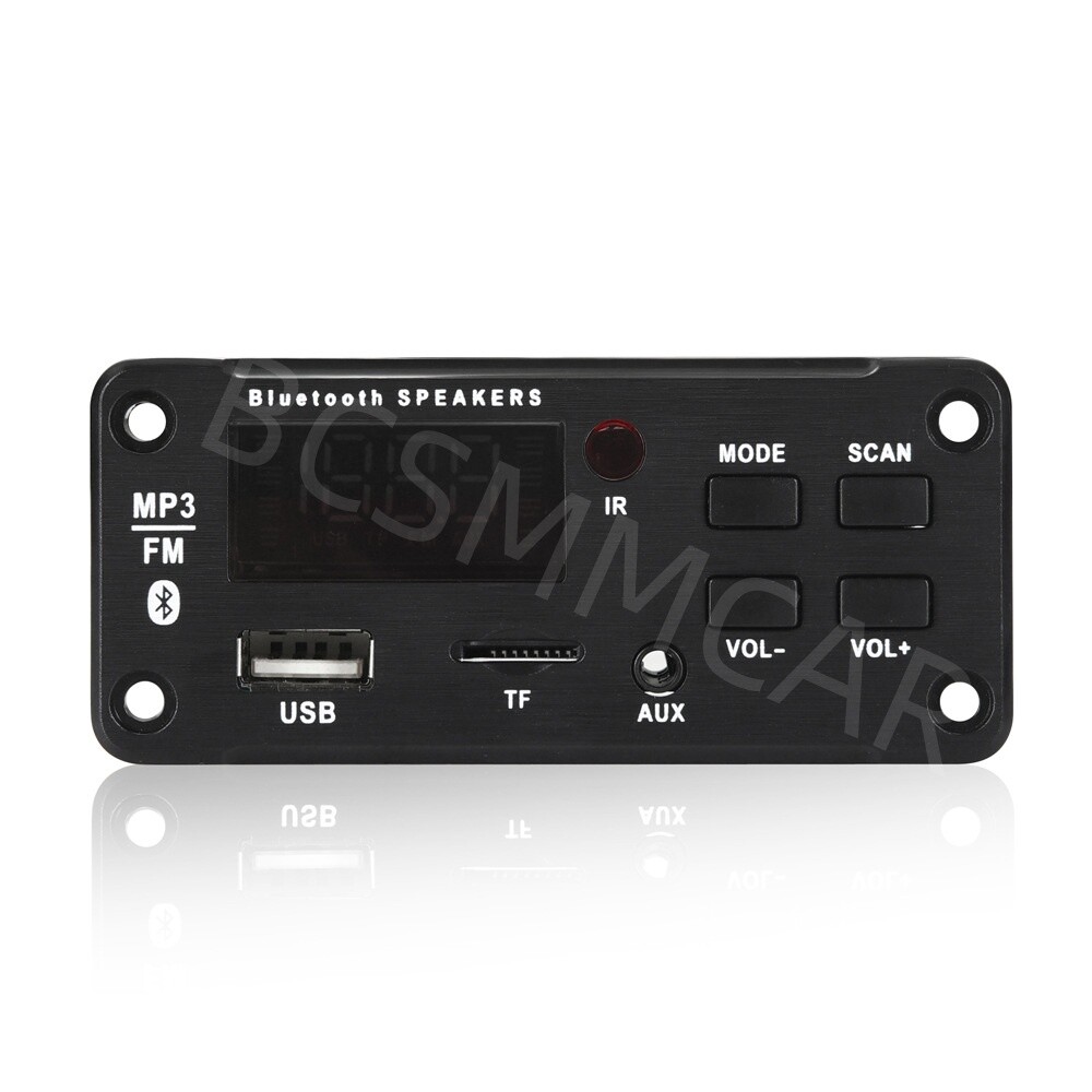 Bluetooth 5.0 12V MP3 Decoder Board Speaker Module USB TF AUX FM Radio For Car