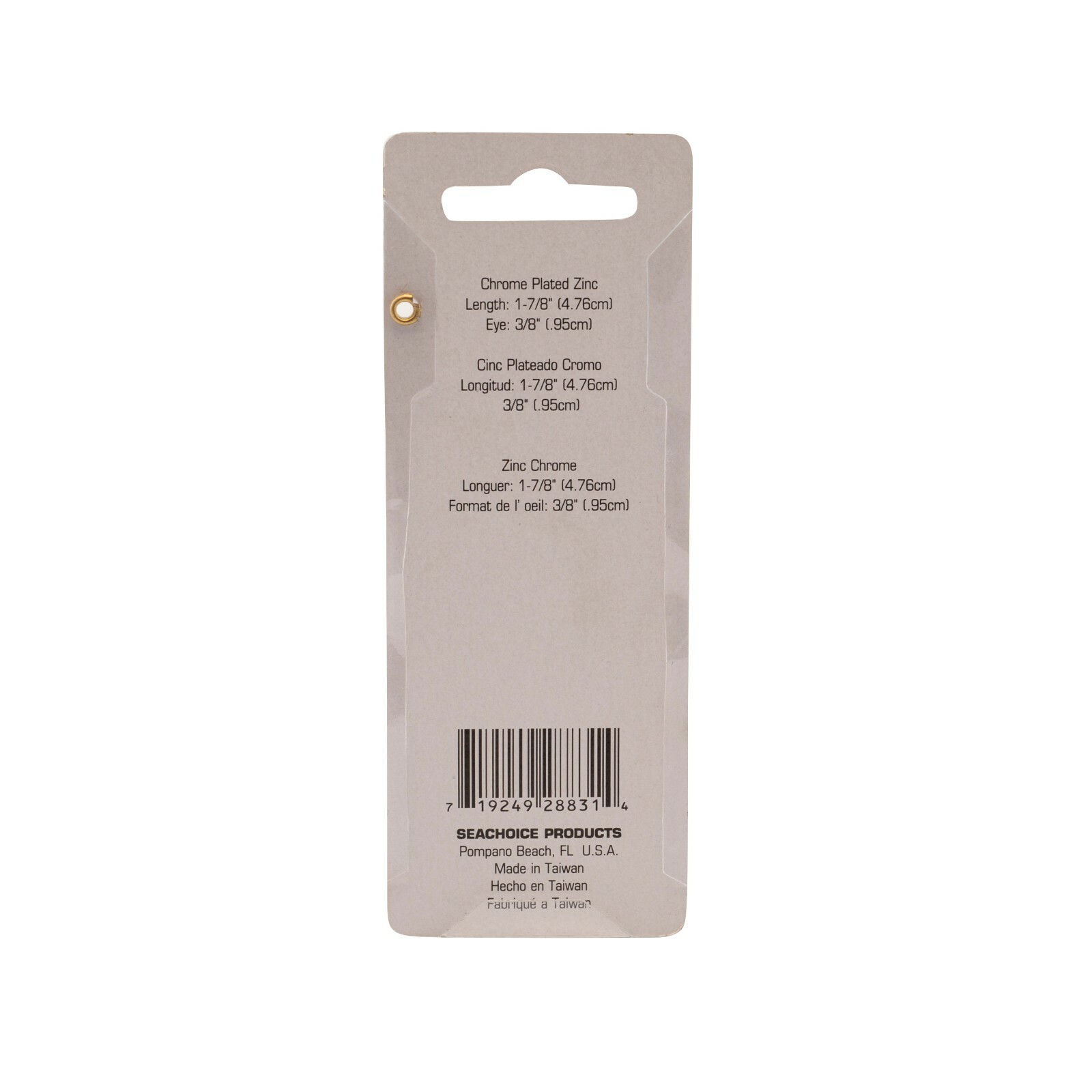 4-Pack (4) SeaChoice Chrome-Plated Zinc Eye Straps Hardware for Bimini Top 28831