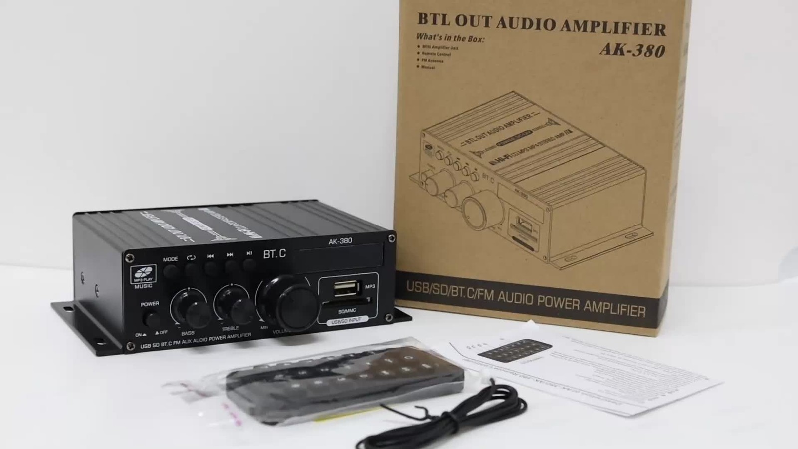 Bluetooth 5.0 Audio Power Amplifier 400W+400W 2.0 CH HiFi Stereo Amp Receiver