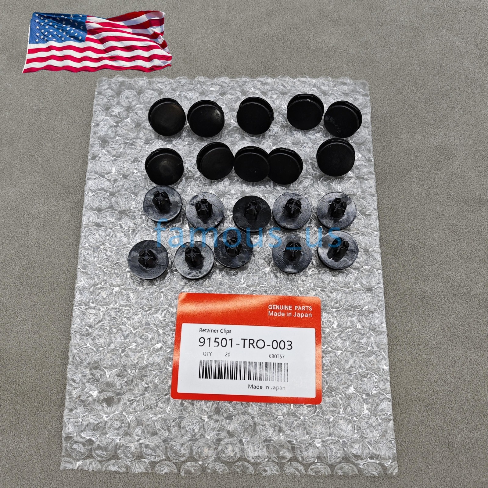 20Pcs Push Type Fender Retainer Clips fits for Honda Acura 91501-TR0-003