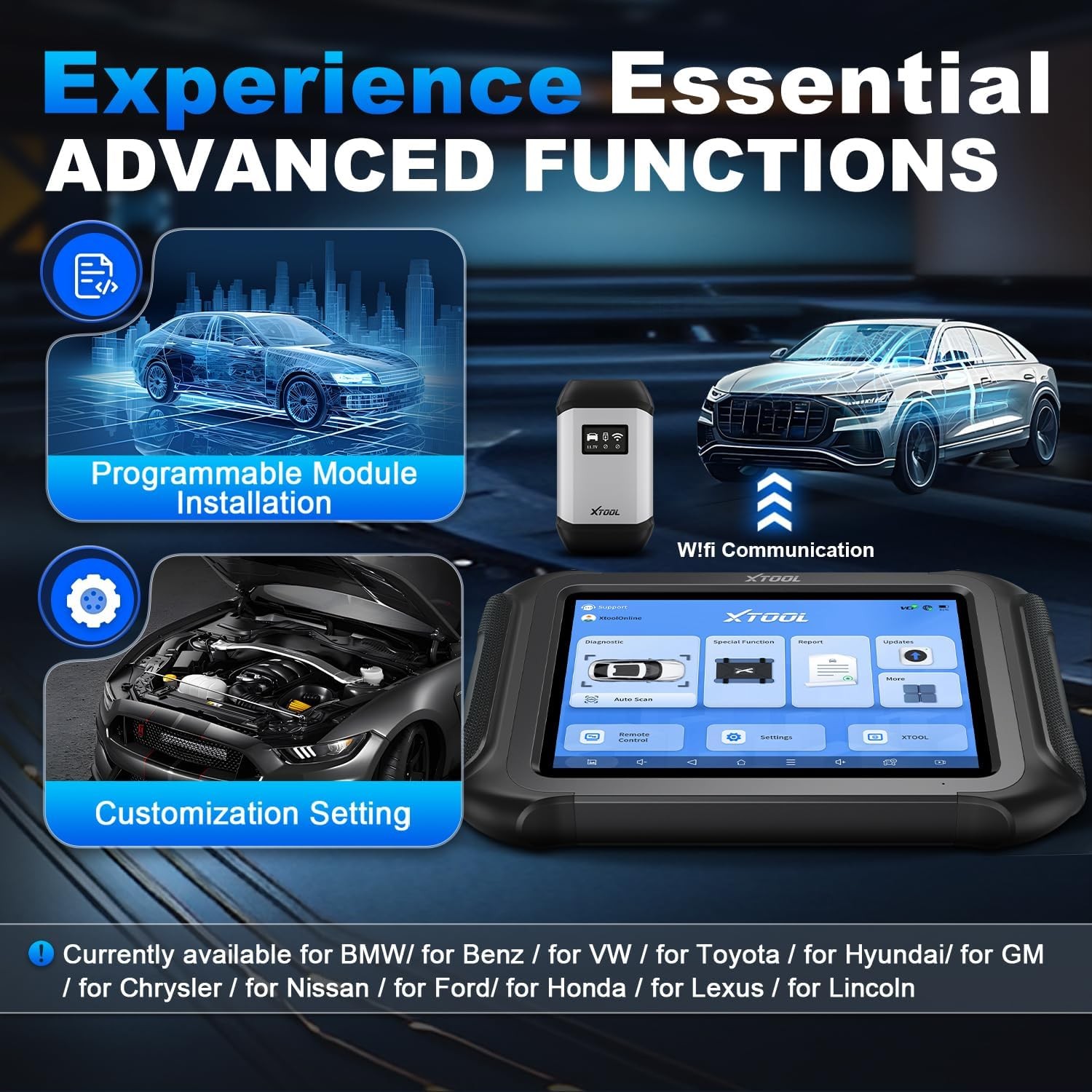 XTOOL D9S PRO Auto Diagnostic Bi-Directional Tool Scanner ECU Key Programming
